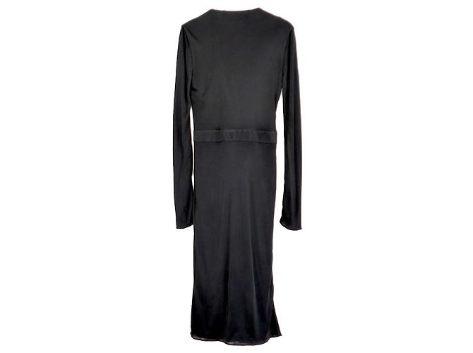 Versace Medusa Button Draped Dress Black - view 3
