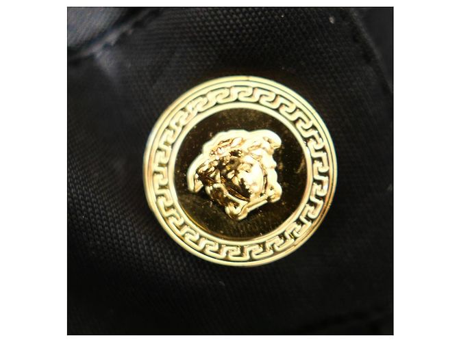 Versace Medusa Button Draped Dress Black - view 4