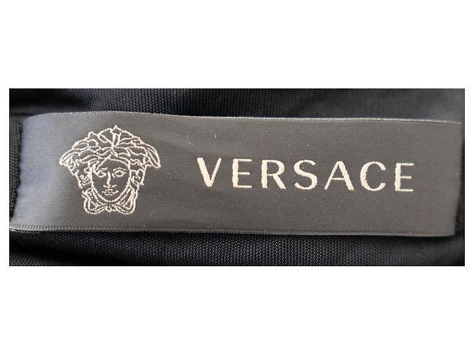Versace Medusa Button Draped Dress Black - view 5