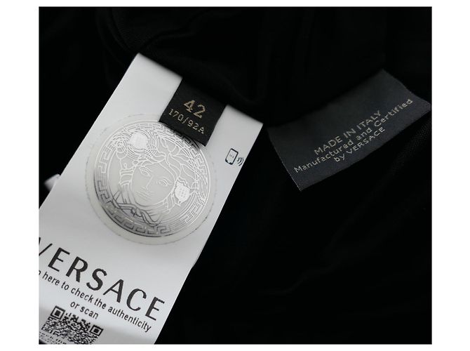 Versace Medusa Button Draped Dress Black - view 6