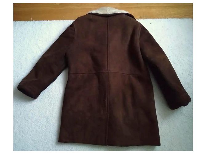 Autre Marque Brauner Shearling Mantel Herren Größe 50 - Ansicht 3