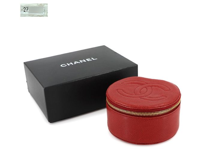 Chanel Red Grained Calfskin Jewelry Case - view 2