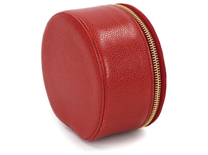 Chanel Red Grained Calfskin Jewelry Case - view 4