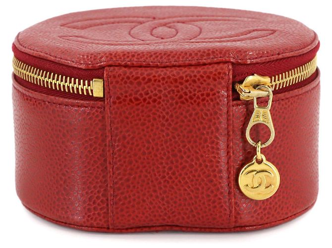 Chanel Red Grained Calfskin Jewelry Case - view 5