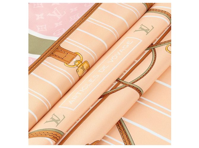 Louis Vuitton Il mio Neverfull 90 quadrato/foulard Rosa Beige Marrone chiaro - vista 5