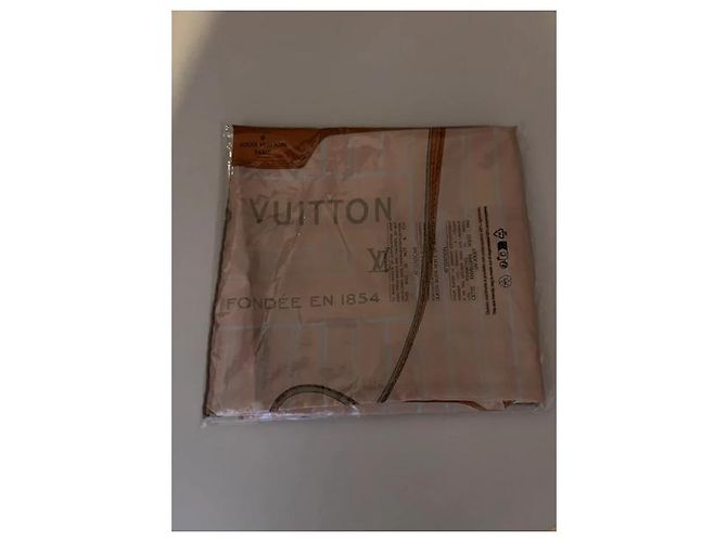 Louis Vuitton Il mio Neverfull 90 quadrato/foulard Rosa Beige Marrone chiaro - vista 7