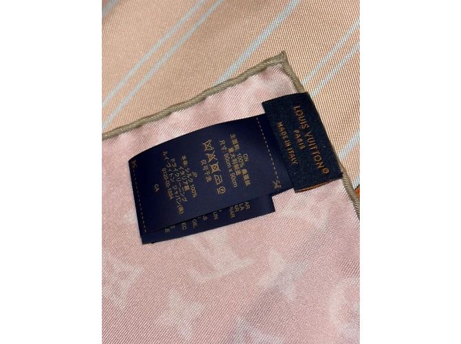 Louis Vuitton Il mio Neverfull 90 quadrato/foulard Rosa Beige Marrone chiaro - vista 8