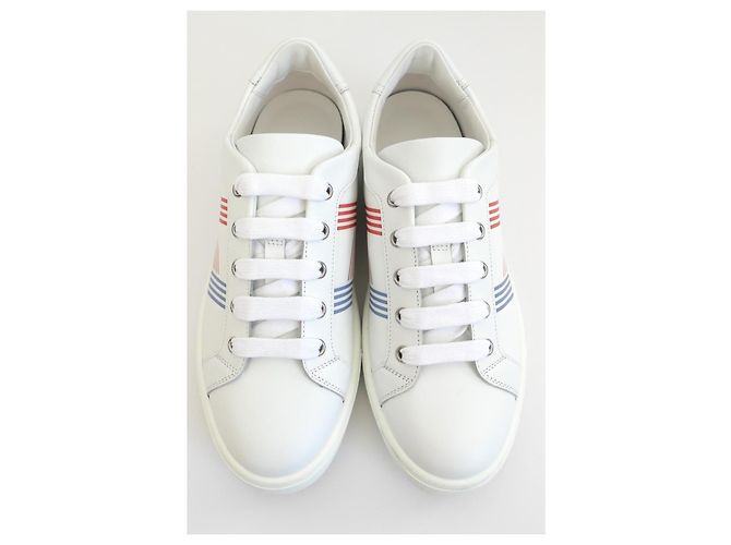 Sneakers Hermès Avantage in pelle bianca Bianco - vista 2
