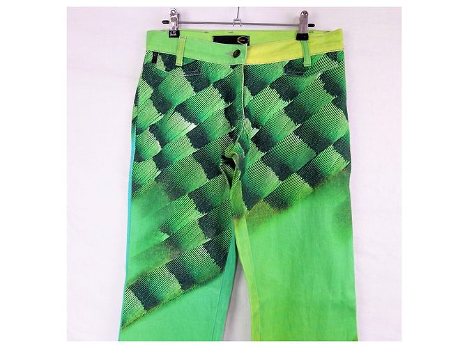 Jeans verdes Just Cavalli con patrón animal - vista 7
