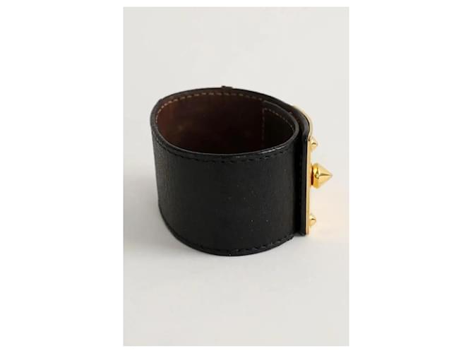 Fendi Bracciale in pelle nera Nero - vista 3