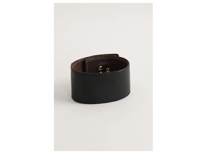 Fendi Bracciale in pelle nera Nero - vista 4