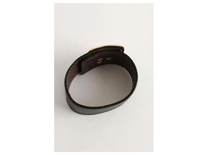 Fendi Bracciale in pelle nera Nero - vista 5