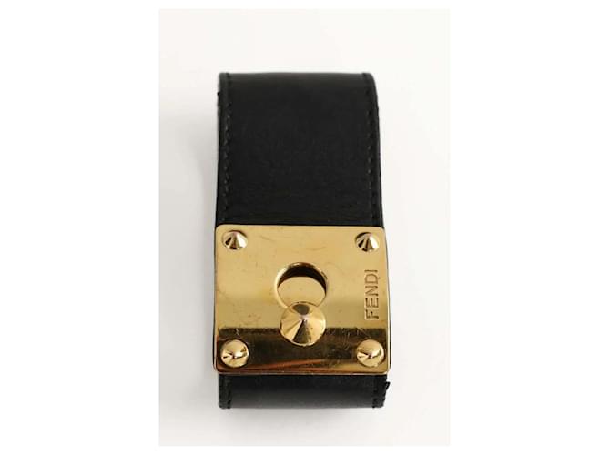 Fendi Bracciale in pelle nera Nero - vista 6