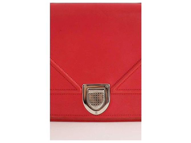 Bolso de Hombro Diorama de Cuero Rojo Roja - vista 2