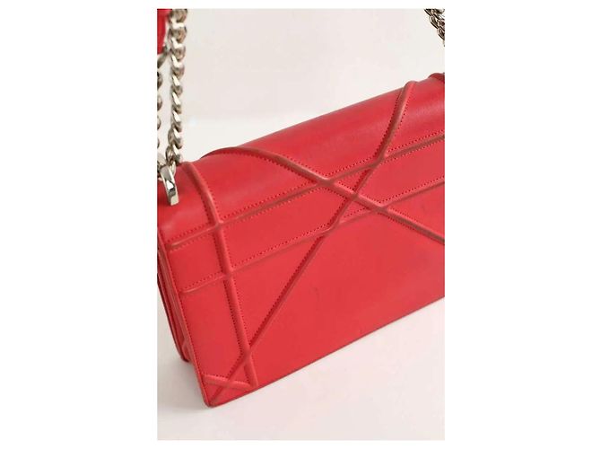 Bolso de Hombro Diorama de Cuero Rojo Roja - vista 5