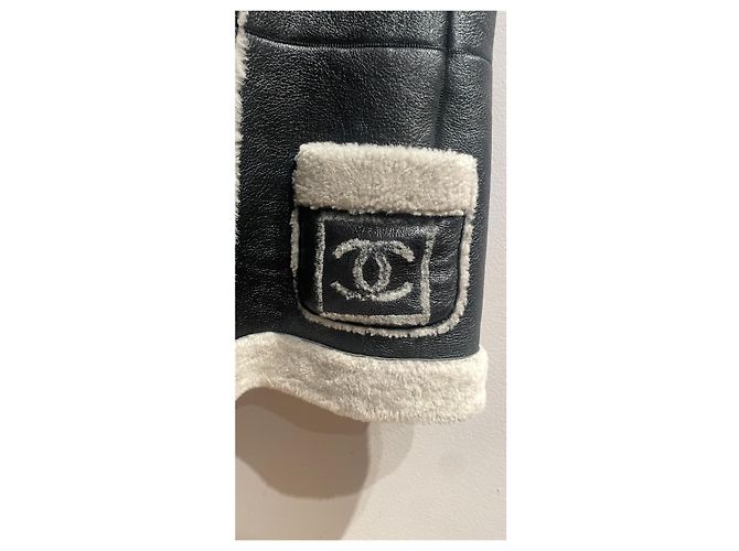 Jaqueta Chanel sem mangas de couro e lã marrom escuro Castanho escuro - vista 3