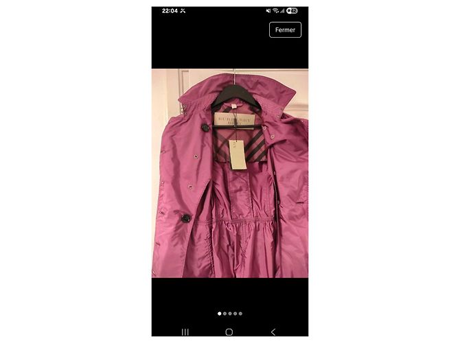 Burberry Trenchcoat Pflaume Polyester Bordeaux - Ansicht 2