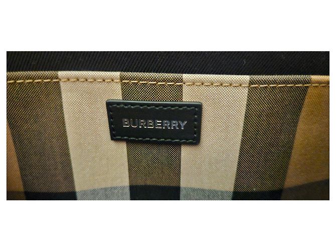 Borsa Tote Burberry Check in Tela e Pelle Marrone Nero Rosa Beige - vista 5