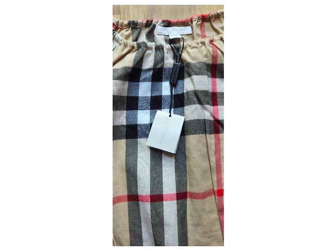 Burberry Karokleid für Mädchen Schwarz Weiß Rot Beige - Ansicht 2