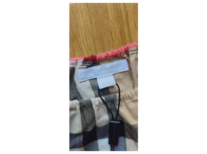 Burberry Karokleid für Mädchen Schwarz Weiß Rot Beige - Ansicht 3
