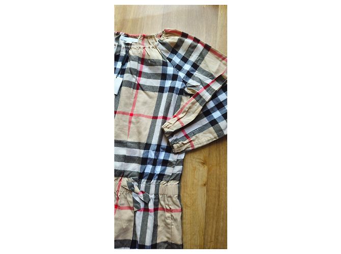 Burberry Karokleid für Mädchen Schwarz Weiß Rot Beige - Ansicht 5