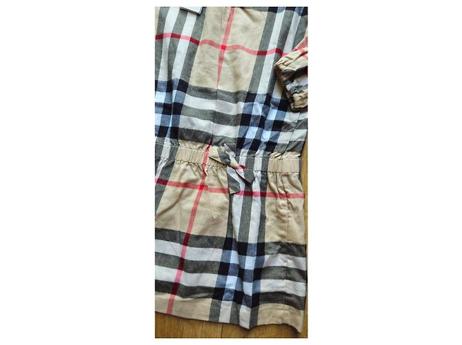 Burberry Karokleid für Mädchen Schwarz Weiß Rot Beige - Ansicht 6