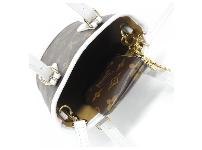 Borsa a mano Nano Bucket LV Match di Louis Vuitton Marrone Bianco Monogramma - vista 7