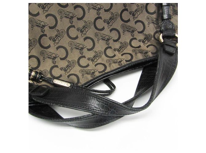 Céline Celine Bittersweet C Macadam-Muster Handtasche Schwarz Beige - Ansicht 12