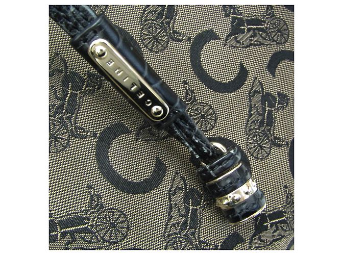 Céline Celine Bittersweet C Macadam-Muster Handtasche Schwarz Beige - Ansicht 9