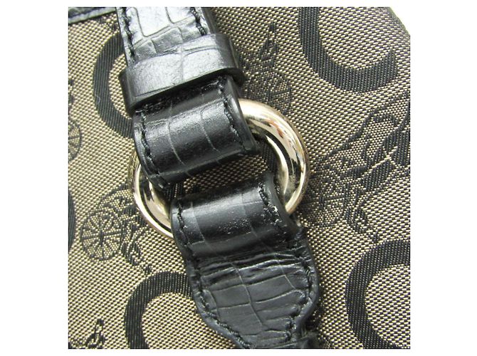 Céline Celine C Macadam Karottenmuster Tote Bag Schwarz Beige - Ansicht 11