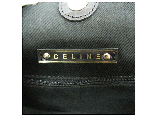 Céline Celine C Macadam Karottenmuster Tote Bag Schwarz Beige - Ansicht 16