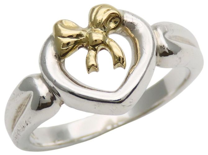 Anello Cuore Nastro Tiffany & Co. in Argento e Oro Giallo D'oro - vista 11