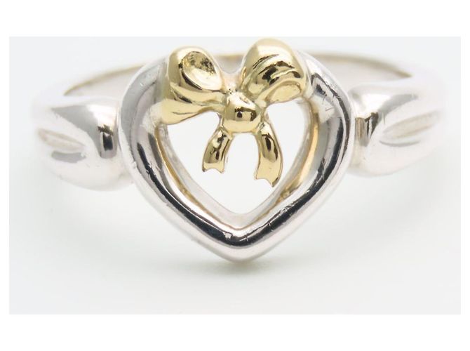 Anello Cuore Nastro Tiffany & Co. in Argento e Oro Giallo D'oro - vista 2