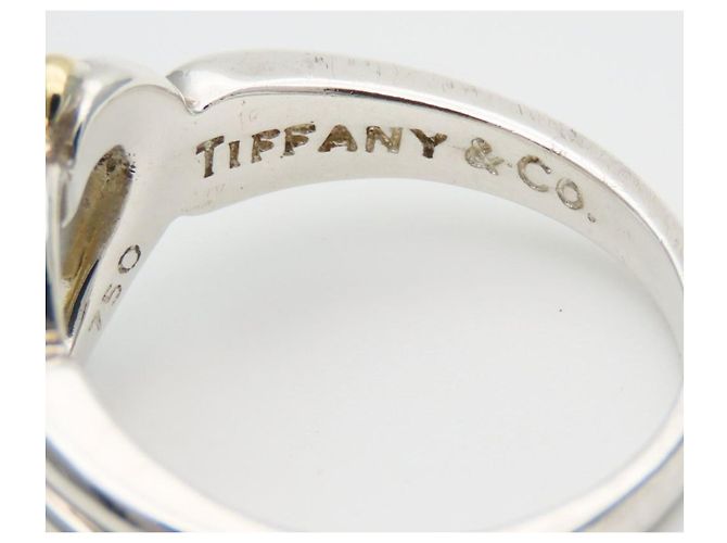 Anello Cuore Nastro Tiffany & Co. in Argento e Oro Giallo D'oro - vista 6
