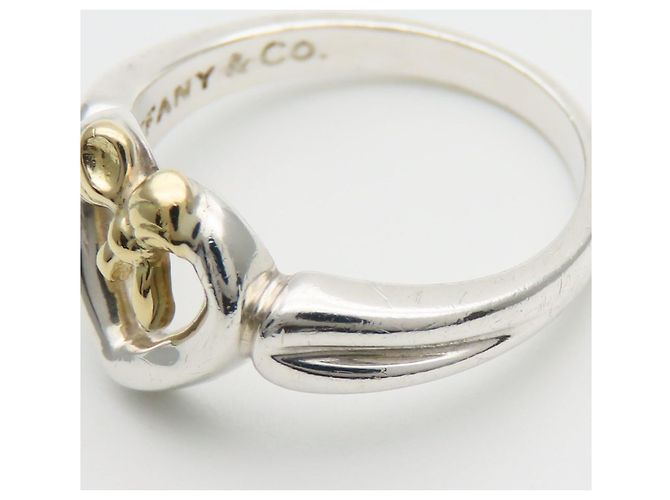 Anello Cuore Nastro Tiffany & Co. in Argento e Oro Giallo D'oro - vista 8