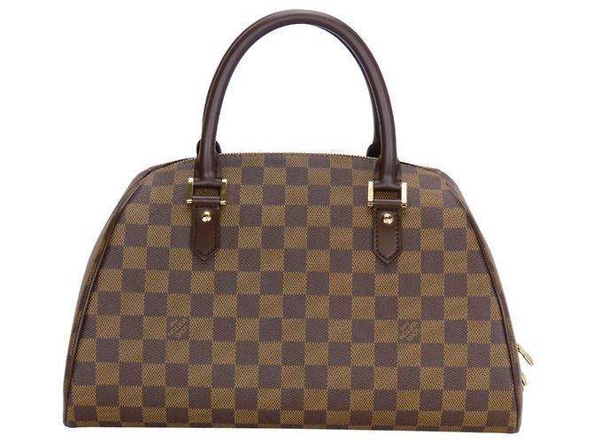 Borsa Louis Vuitton Rivera MM Marrone Damier ebene - vista 11