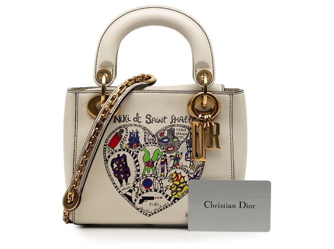 Borsa Christian Dior Dior Lady Mini Niki de Saint Phalle Bianco sporco - vista 9