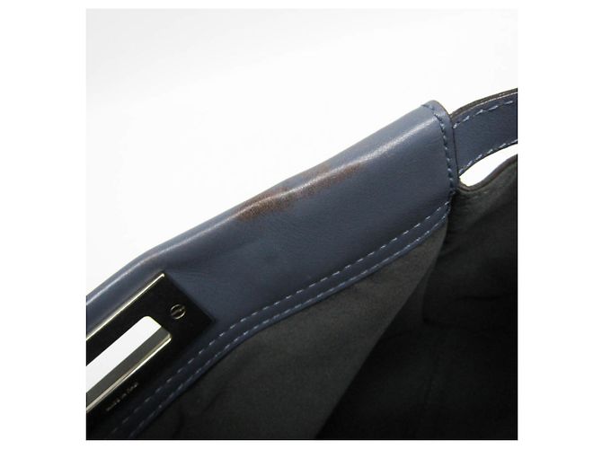Borsa in pelle blu Fendi Peekaboo 8BN290 - vista 15