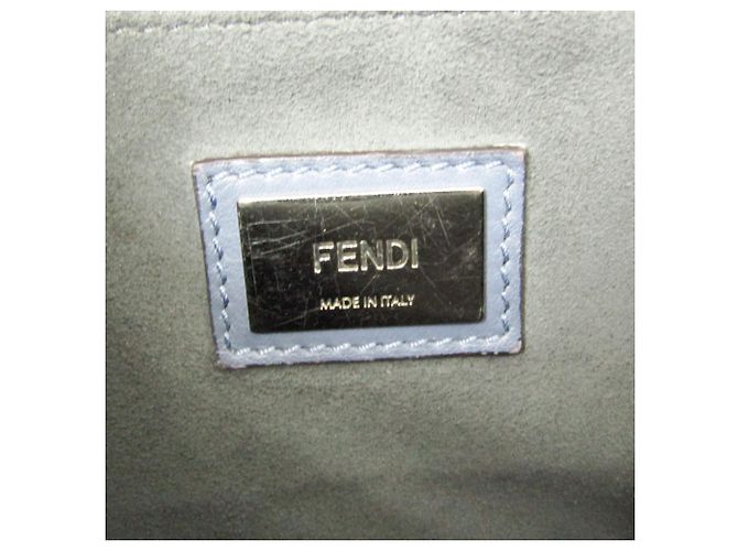 Borsa in pelle blu Fendi Peekaboo 8BN290 - vista 17