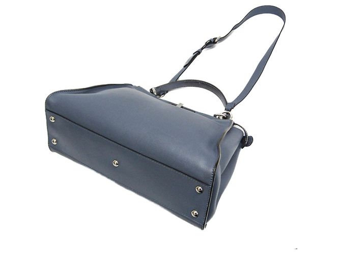 Borsa in pelle blu Fendi Peekaboo 8BN290 - vista 2