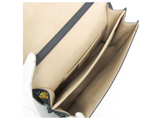 Borsa a mano Fendi KAN I in velluto e pelle Giallo Blu navy Blu chiaro - vista 4