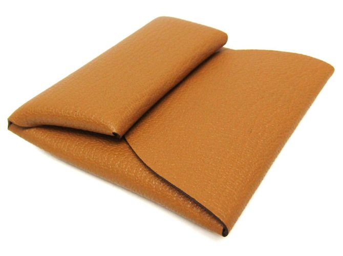 Monedero de cuero de cabra Bastia de Hermès Castaño - vista 5