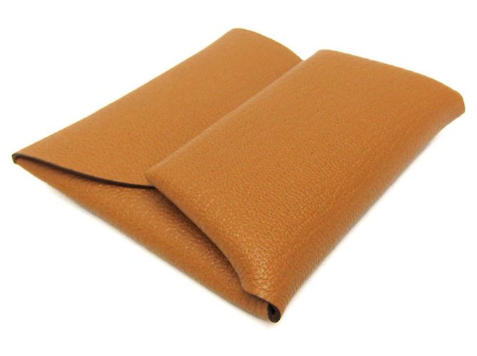 Monedero de cuero de cabra Bastia de Hermès Castaño - vista 6