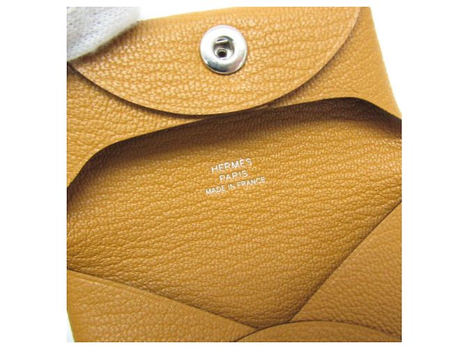 Monedero de cuero de cabra Bastia de Hermès Castaño - vista 7