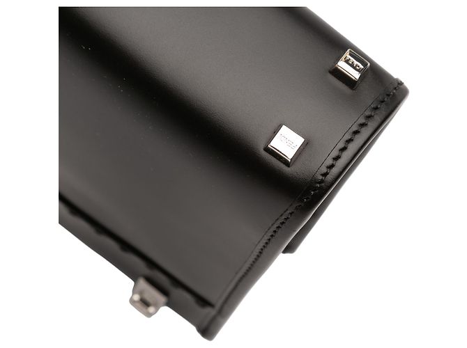 Fendi Mini Borsa Sunshine Shopper in Pelle Nera Nero - vista 10