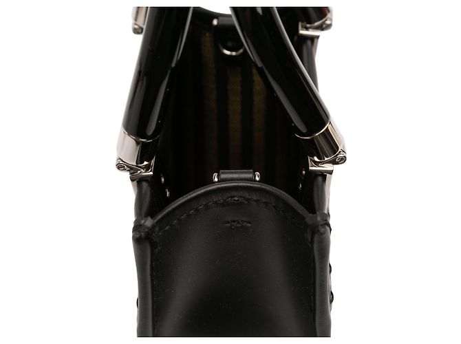 Fendi Mini Borsa Sunshine Shopper in Pelle Nera Nero - vista 7