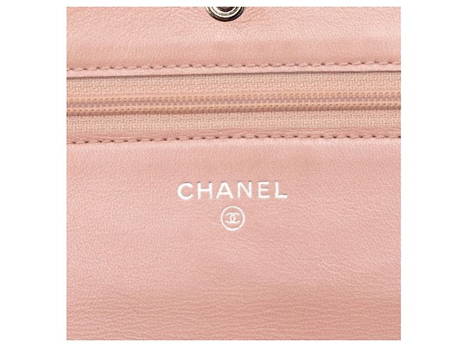 Wallet On Chain Portafoglio Chanel Caviar Rosa CC con Catena - vista 5