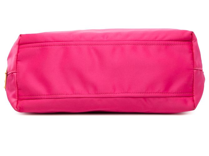 Bow Borsa Prada in tessuto canapa rosa con logo e fiocco - vista 3