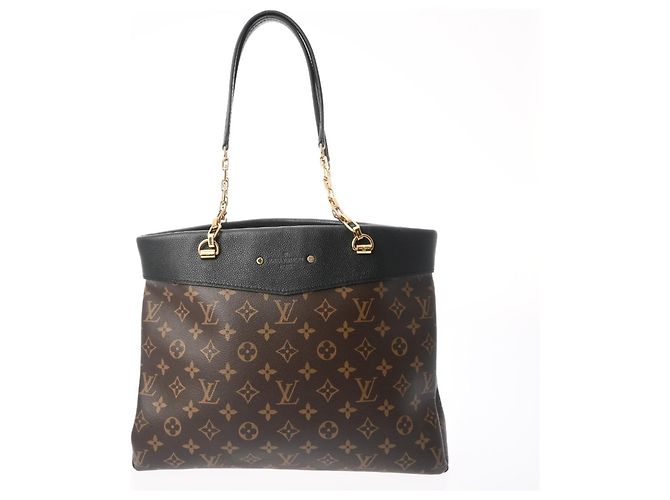 Borsa Tote Pallas Shopper Noir Monogram Louis Vuitton Nero - vista 2