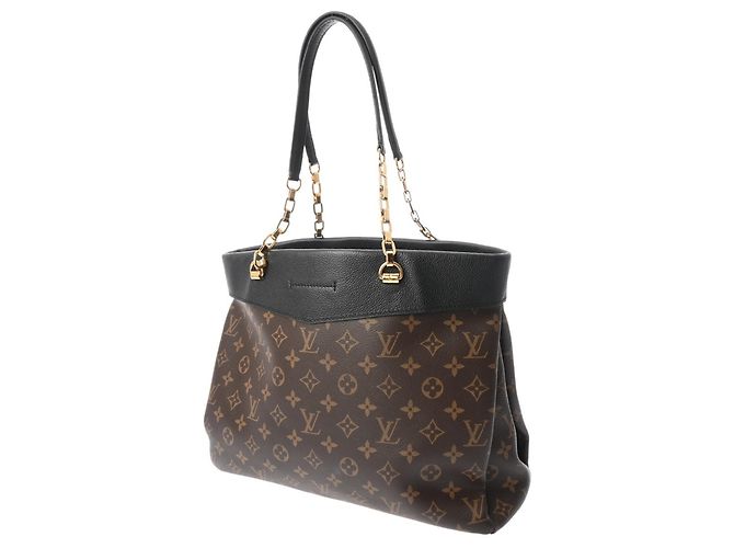 Borsa Tote Pallas Shopper Noir Monogram Louis Vuitton Nero - vista 3